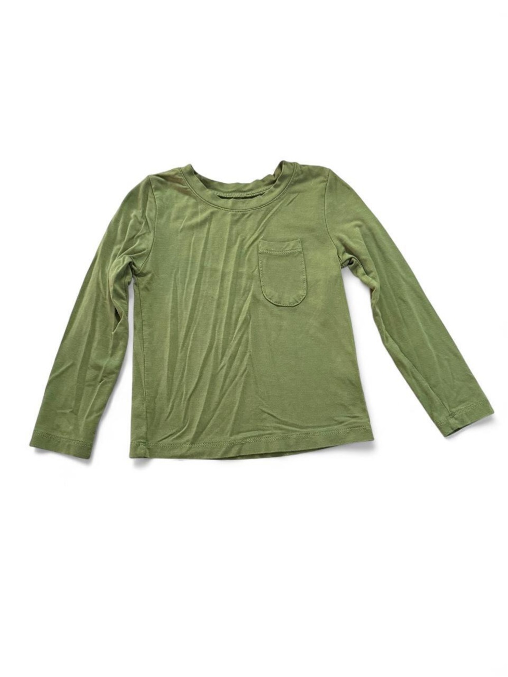 Kyte Baby Bamboo Long Sleeve Pocket Tee Olive Green Size 2T
